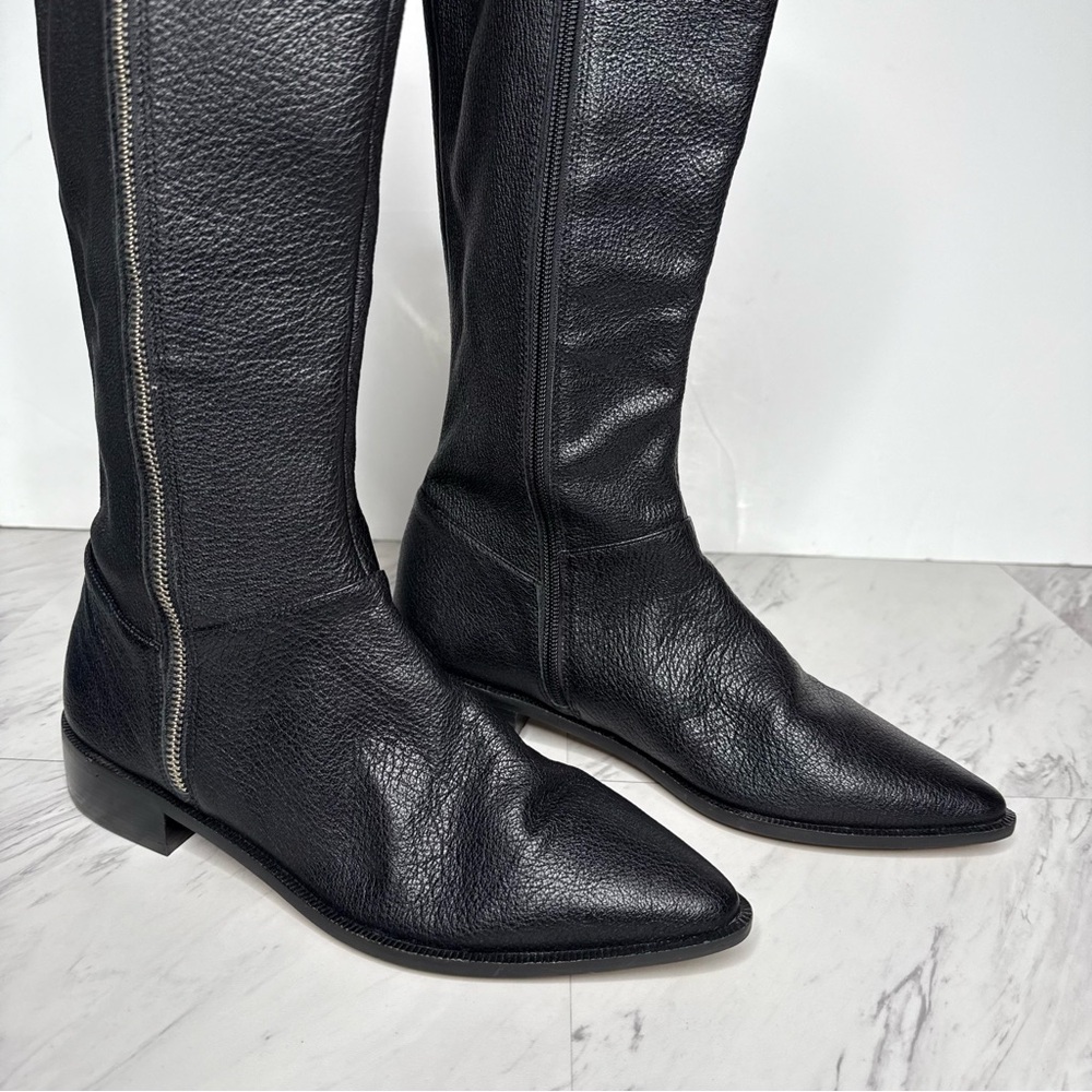 Paolo Black Pointy Toe Tall Boot 9M - Picture 10 of 14